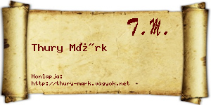 Thury Márk névjegykártya